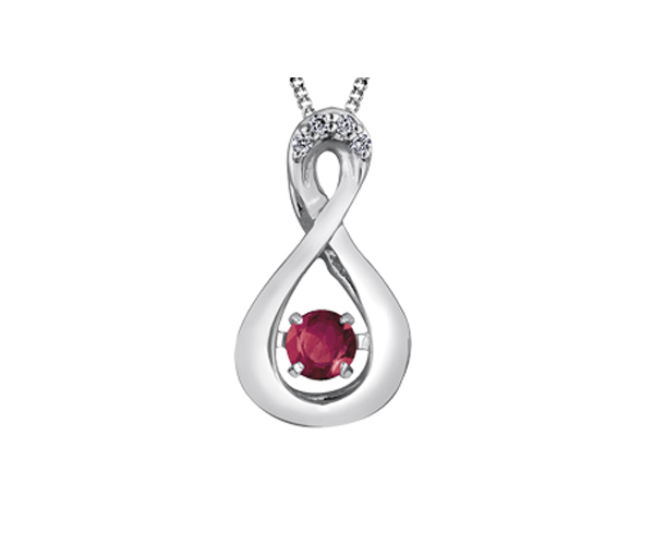 PENDENTIF PULSE EN OR SERTI D'UNE PIERRE DE NAISSANCE DIVERSE ET DE DIAMANTS - CR DX666WRU - BIJOUX CANADIEN