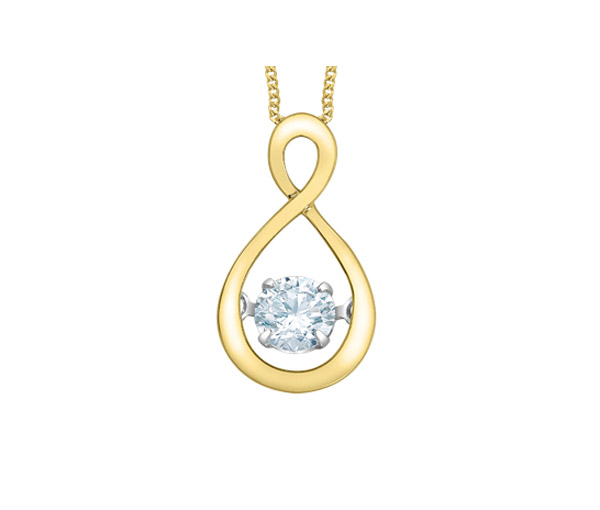 PENDENTIF PULSE EN OR JAUNE SERTI D'UN DIAMANT DE LABORATOIRE - CR 70044 - BIJOUX CANADIEN