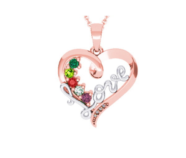 PENDENTIF FAMILIAL EN ARGENT ET EN OR SERTI DE PIERRES VÉRITABLES - BH FG102PRW - BEVERLY HILLS