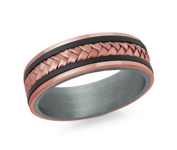 JONC EN TANTALE, OR 14K ET FIBRE DE CARBONE - ML MRDTS009P - MALO 