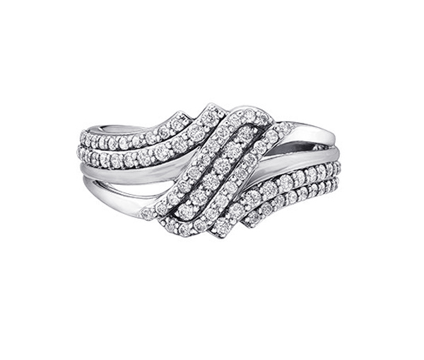 BAGUE EN OR 10K SERTIE DE DIAMANTS - CR DD3141W - BIJOUX CANADIEN
