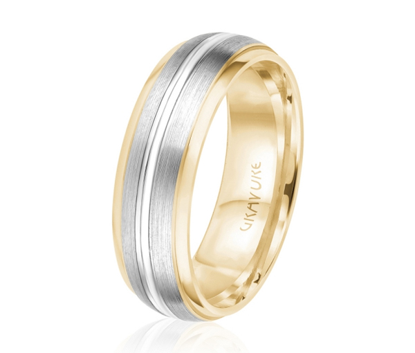 JONC EN OR OU EN PLATINE POLI AVEC LIGNE AU CENTRE - ML GH1205YW10 - MALO 