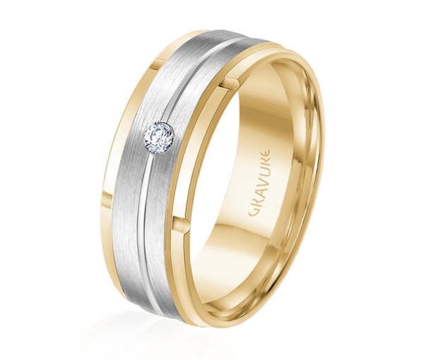 JONC EN OR OU EN PLATINE SERTI D'UN DIAMANT - ML GHD1758YW18 - MALO 
