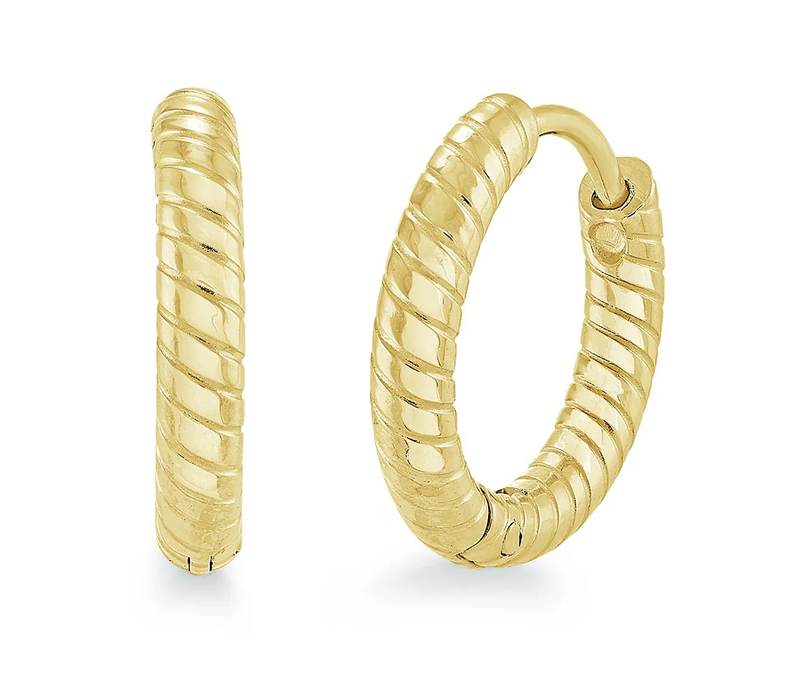 BOUCLES HUGGIES EN ACIER LIGNÉ - IG SEA434GO - VELORIA