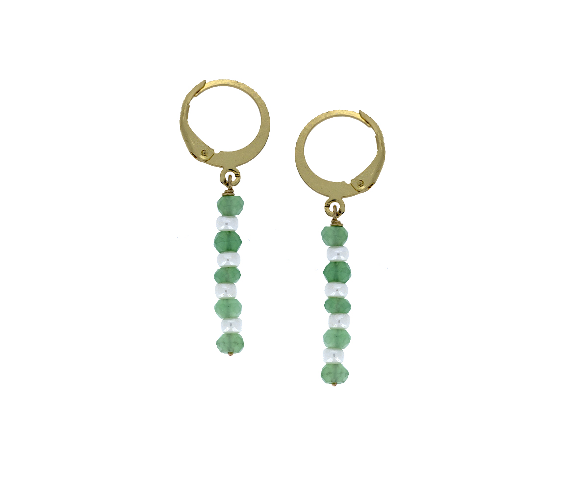 BOUCLES AVEC ATTACHES FRANÇAISES EN ACIER/PVD OR SERTIES DE BILLE DE SAPHIRS OU RUBIS OU ÉMERAUDES FACÉTÉS - SJ BOU10SA - BIJOUTERIE SUISSE INC.