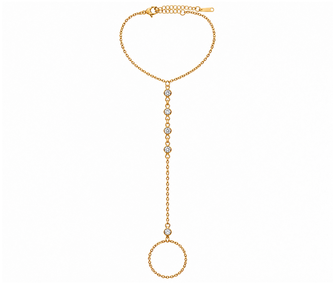 PARURE DE MAIN EN ACIER AVEC CZ - SJ PARMACZY - BIJOUTERIE SUISSE INC.