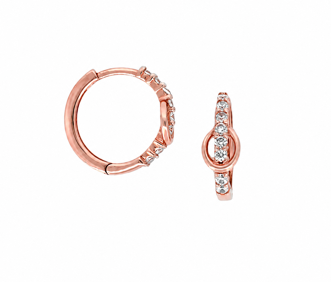 HUGGIES EN OR ROSE AVEC CZ - MB HUG03 - BIJOUX D'IMPORTATION