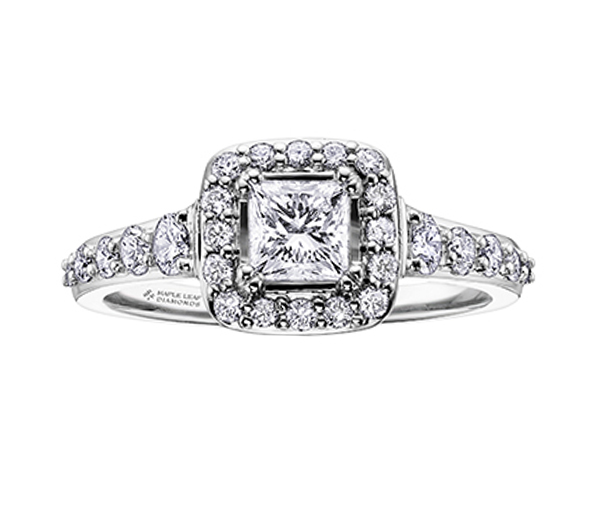 BAGUE EN OR 18K BLANC SERTIE DE DIAMANTS - CR ML118W100 - BIJOUX CANADIEN