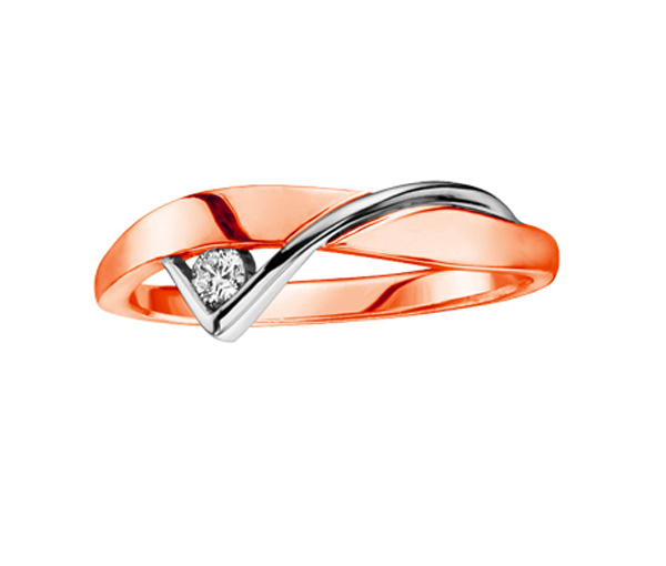 BAGUE EN OR AVEC UN DIAMANT CANADIEN - CR AM115RW - DIAMANT CANADIEN