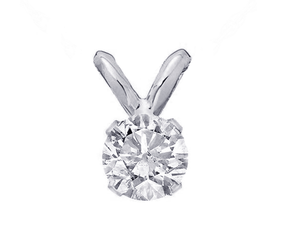 PENDENTIF SOLITAIRE EN OR JAUNE OU BLANC SERTI D'UN CUBIQUE ZIRCONIA - MB PCZR05W - BIJOUX D'IMPORTATION