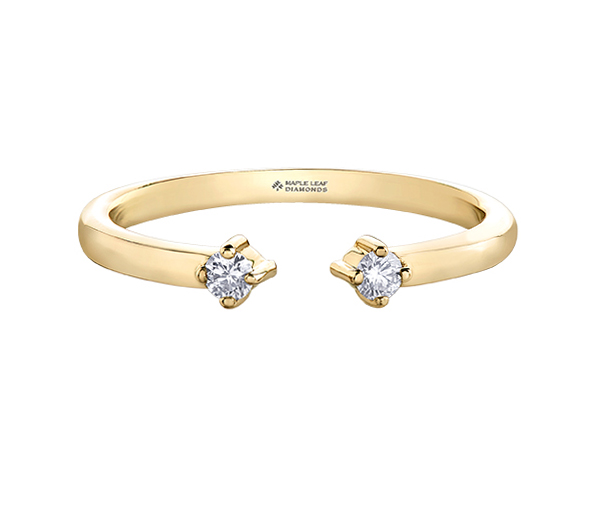 JONC OUVERT EN OR SERTI DE DIAMANTS CANADIENS - CR ML638Y - DIAMANT CANADIEN