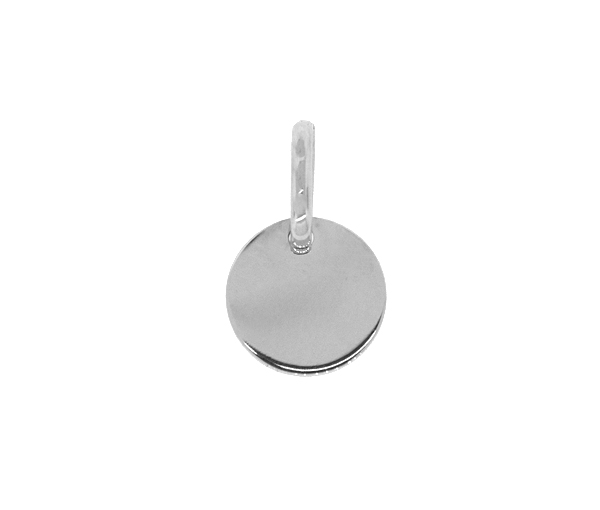 PENDENTIF PLAQUE RONDE EN OR BLANC - SY 6167S - BIJOUX D'IMPORTATION