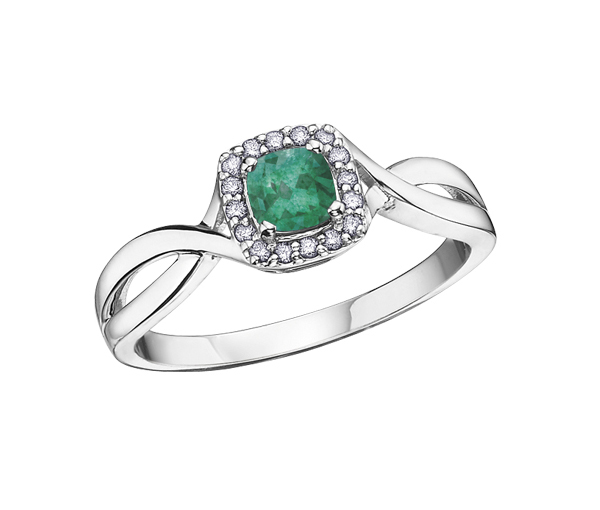 BAGUE EN OR AVEC PIERRE DE NAISSANCE VARIÉE - CR DX533EM - BIJOUX CANADIEN