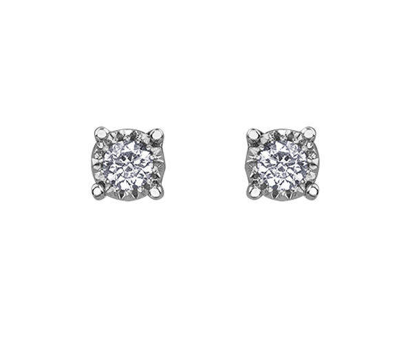 BOUCLES EN OR SERTIES DE DIAMANTS - CR DX813W10 - BIJOUX CANADIEN