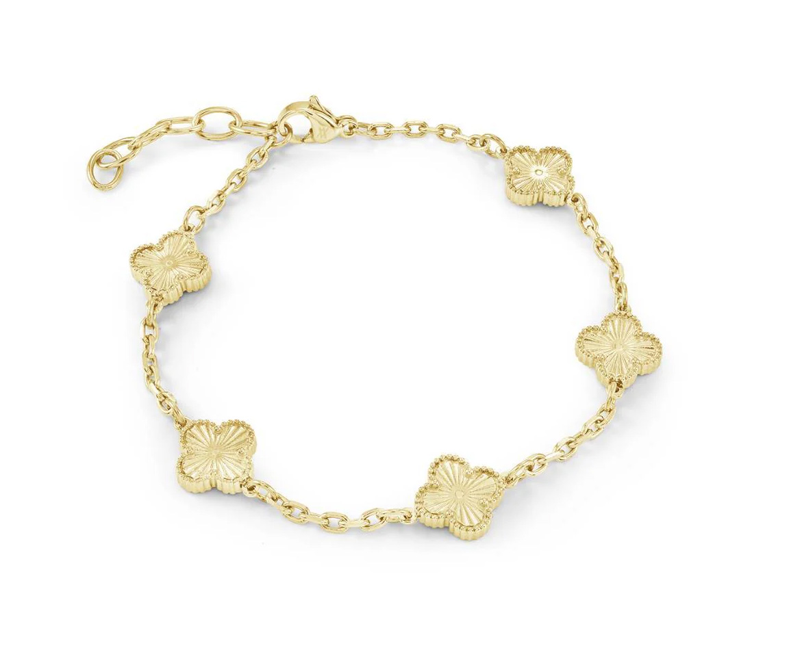 BRACELET TRÈFLES EN ACIER - IG SWB258/6GO - MINI-VÉLORIA