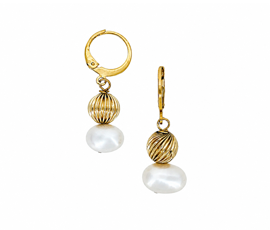 BOUCLES PERLES EAU DOUCE OBLONG - SJ BOPE01 - BIJOUTERIE SUISSE INC.