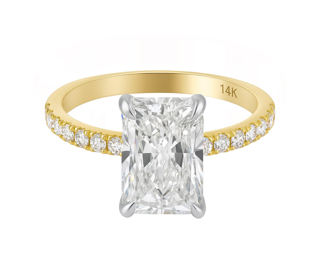 BAGUE EN OR JAUNE ET BLANC SERTIE DE DIAMANTS DE LABORATOIRE - SJ BD15 - BIJOUTERIE SUISSE INC.