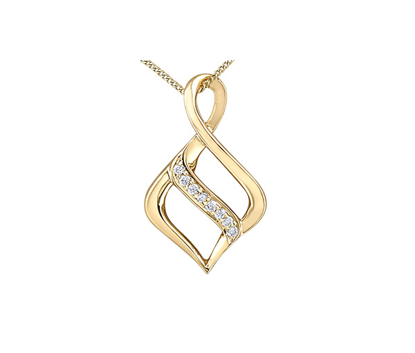 PENDENTIF EN OR JAUNE SERTI DE DIAMANTS - CR DD7859Y - BIJOUX CANADIEN
