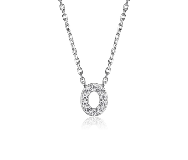 PENDENTIF LETTRE O SUR CHAINE EN EN ARGENT SERTI DE CUBIQUES ZIRCONIAS - PJ R0A95N0018 - REIGN
