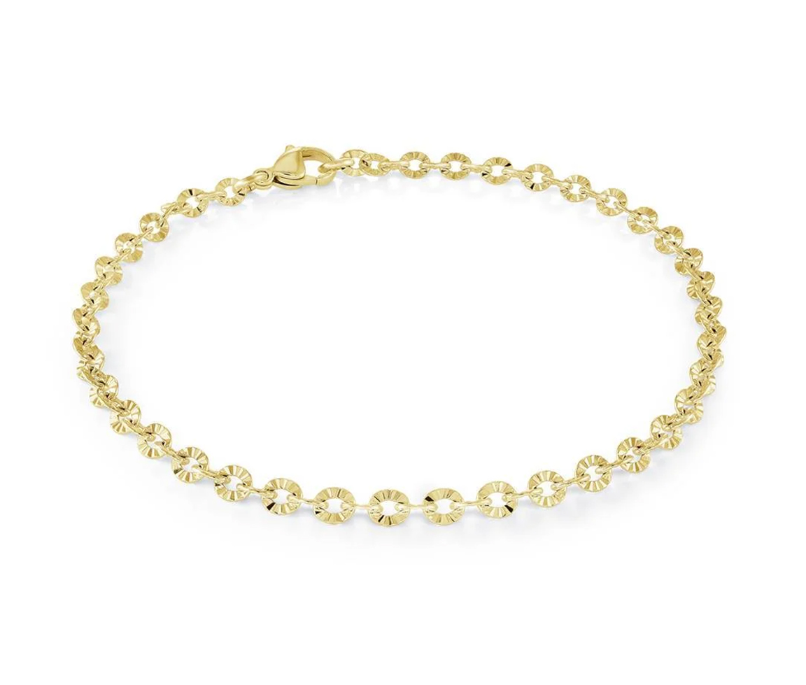 CHAINE DE CHEVILLE À MAILLE ROLO TAILLÉE DIAMANT - IG LC6/10 - VÉLORIA