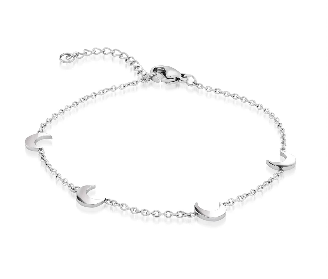 BRACELET À MAILLE ROLO AVEC LUNE - IG SWB154 - VÉLORIA