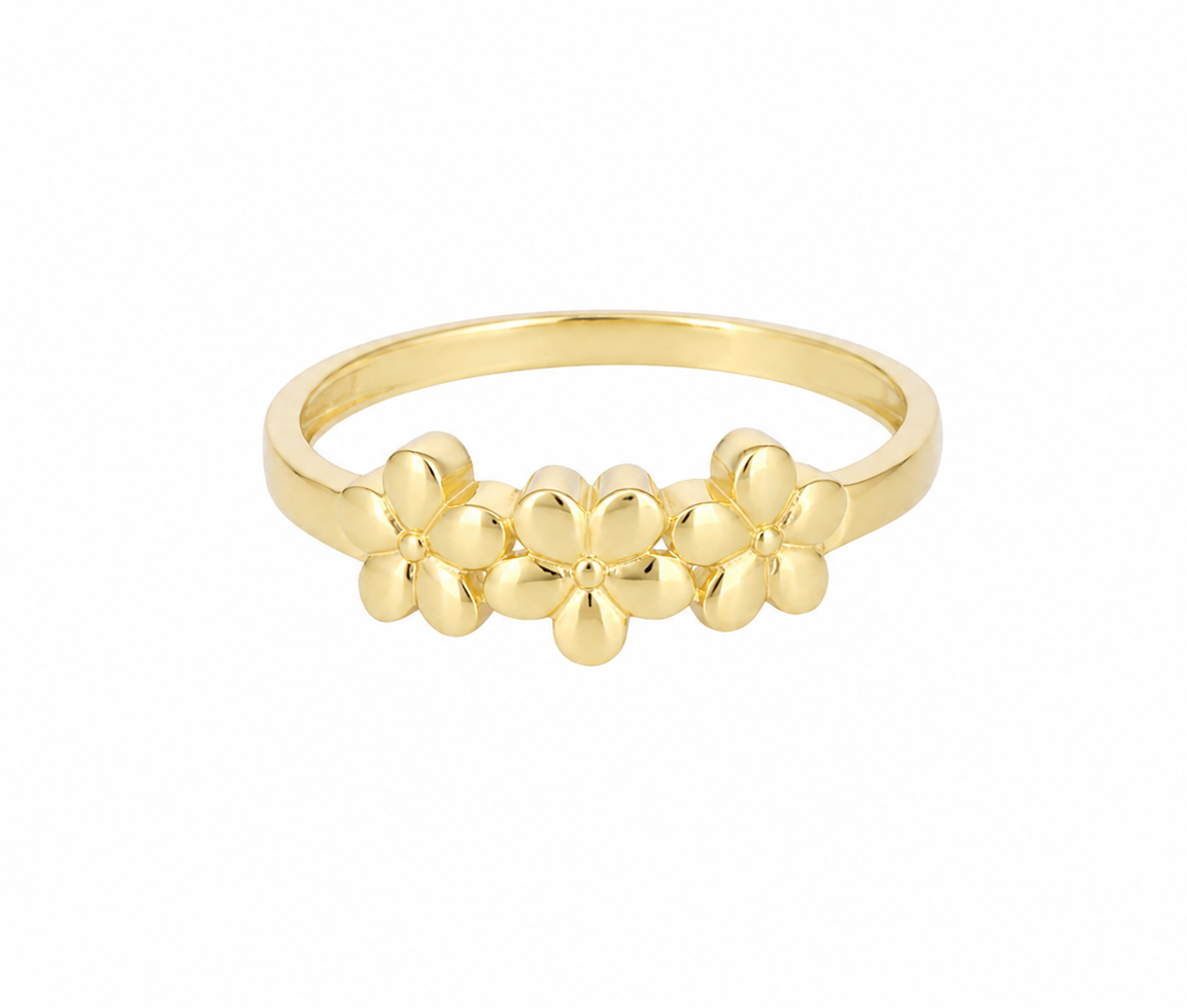 BAGUE FLEURS EN OR - MB BD14 - BIJOUX D'IMPORTATION