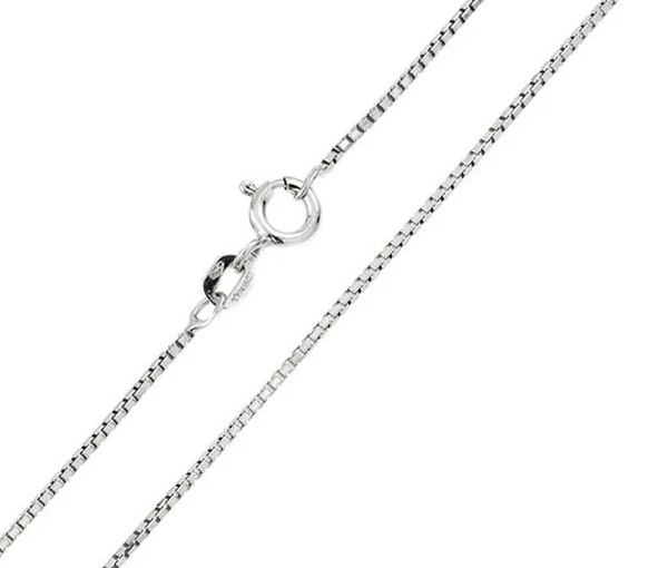 CHAINE EN ARGENT RHODIÉ À MAILLE BOX RONDE - SP CH207RH16 - BIJOUX D'IMPORTATION