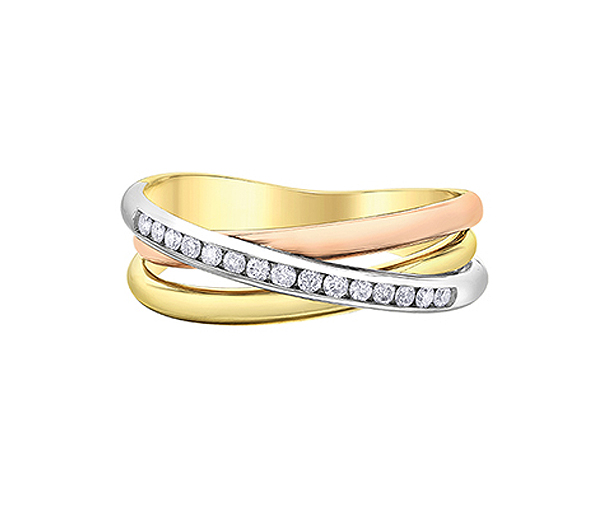 BAGUE EN OR 3 TONS SERTIE DE DIAMANTS - CR DD8139TR15 - BIJOUX CANADIEN