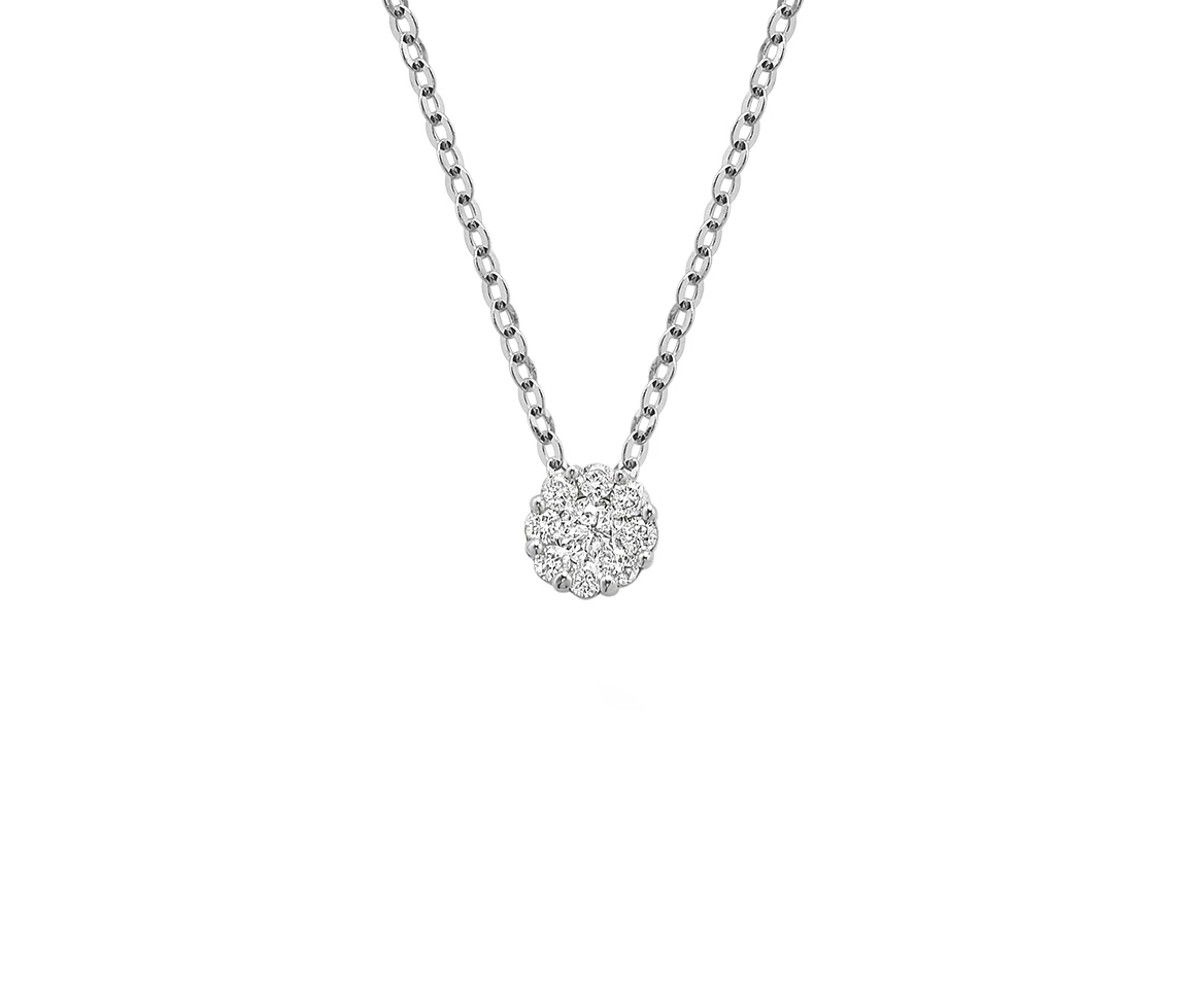 PENDENTIF 14K 9=0,16 DIAMANT SI2 16-18'' - BR 0904FL15 - Bijoux d'importation
