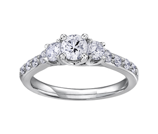 BAGUE EN OR BLANC SERTIE DE DIAMANTS - CR DX657W50 - BIJOUX CANADIEN