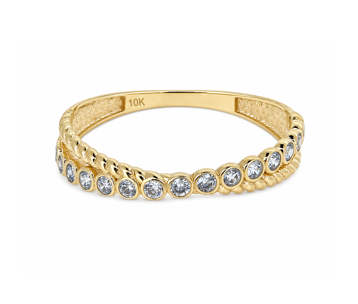 JONC SEMI-ÉTERNITÉ EN OR TWISTÉ - S JDSETER05 - BIJOUX D'IMPORTATION