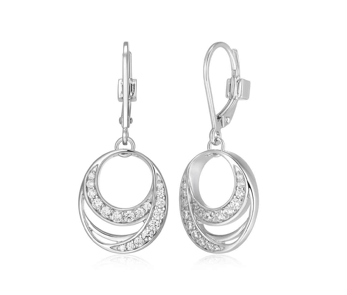 BOUCLES OVALES AJOURÉS AVEC CZ - PJ R2LCUQ0003 - ELLE