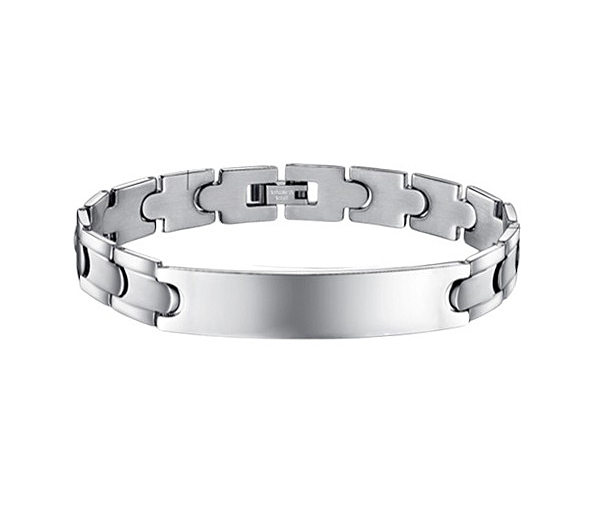 BRACELET EN ACIER IDENTITÉ GRAVABLE - SJ BRACIDENT/H - BIJOUTERIE SUISSE INC.