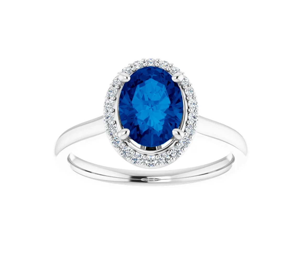 BAGUE EN OR BLANC SERTIE DE SAPHIRS ET DE DIAMANTS - ST 123173WSA - BIJOUX IMPORTATION