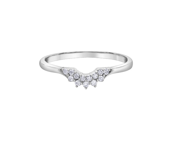 JONC CONTOUR EN OR BLANC SERTI DE DIAMANTS - CR DD8204W10 - BIJOUX CANADIEN