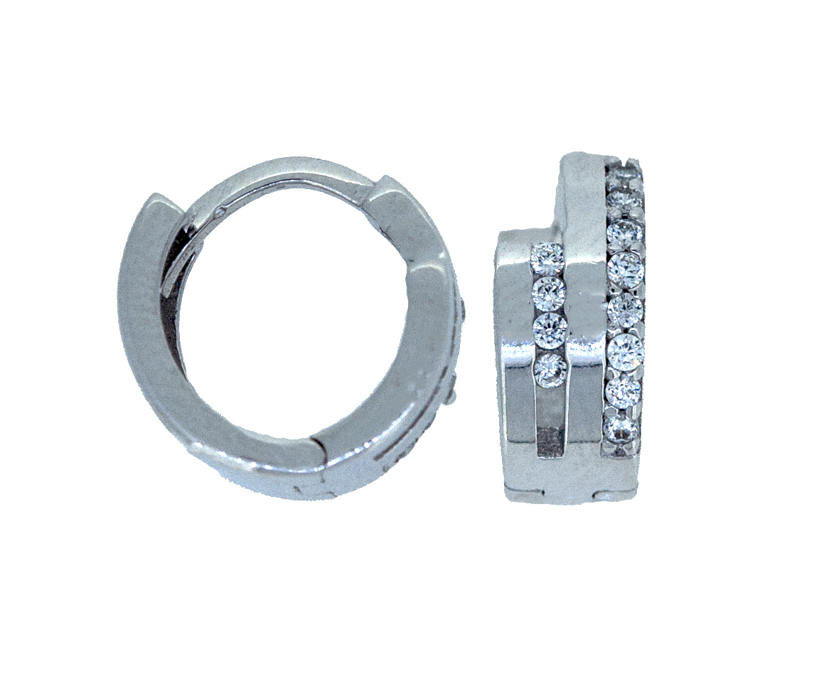 BOUCLES ARGENT PAPILLON CZ - MB BOU104 - BIJOUX D'IMPORTATION