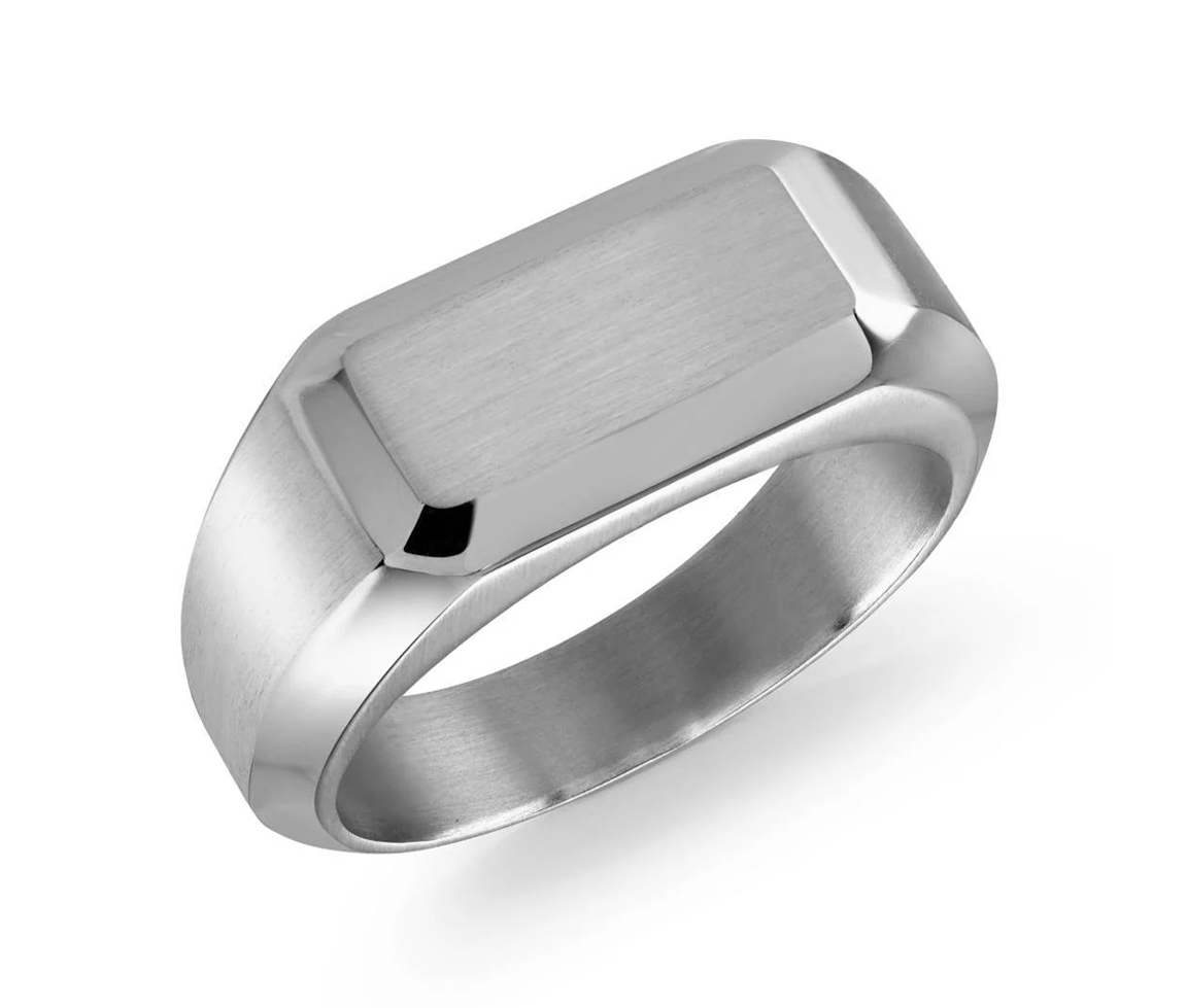 BAGUE CHEVALIÈRE EN ACIER - IG SMR96/7 - ITALGEM