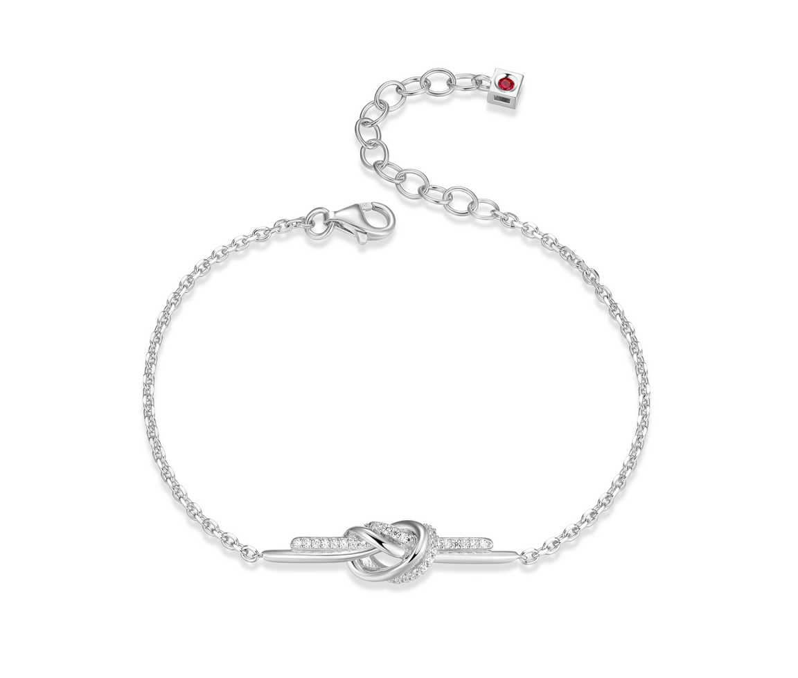 BRACELET NOEUD EN ARGENT RHODIÉ SERTI DE CUBIQUES ZIRCONIAS - PJ R1LAQX004Q - ELLE