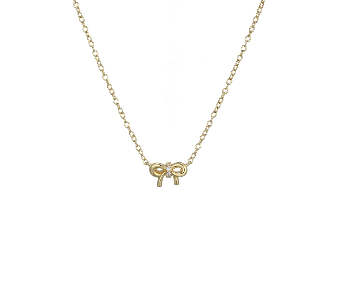 COLLIER AVEC BOUCLE EN ARGENT/PVD OR SERTI DE CUBIQUES ZIRCONIAS - PJ 30ADAB0014 - REIGN