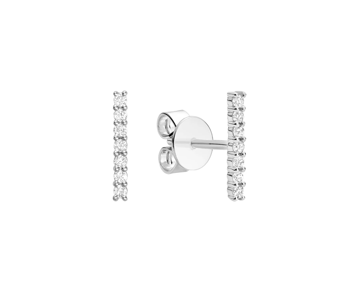 BOUCLES EN OR 10K BLANC SERTIES DE DIAMANTS - BR 130410B10W - R.N.B.