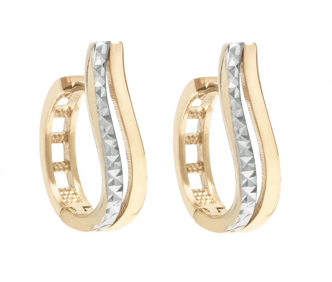 BOUCLES HUGGIES EN OR 2 TONS TAILLÉES DIAMANT - CB EYD32003 - CBE