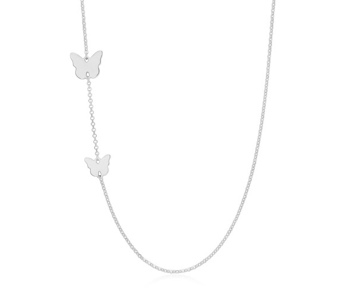 COLLIER PAPILLON EN ARGENT RHODIÉ - PJ R0ADHHA012 - REIGN