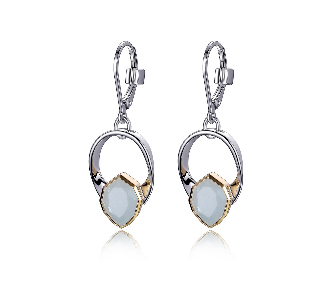 BOUCLES EN ARGENT RHODIÉ 2 TONS SERTIES DE QUARTZ - PJ R2LC5WEZ03 - ELLE