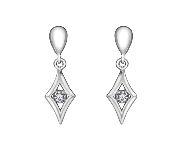 BOUCLES EN OR BLANC SERTIES DE DIAMANTS CANADIENS - CR AM564W - DIAMANT CANADIEN