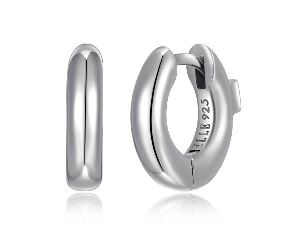 BOUCLES ELLE HUGGIES EN ARGENT RHODIÉ - PJ R2LCNAA00N - ELLE