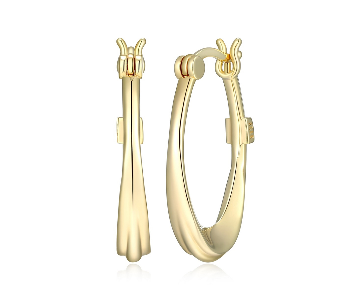 BOUCLES ELLE ANNEAUX OVALES EN ARGENT/PVD OR - PJ 32LCT2A00J - ELLE