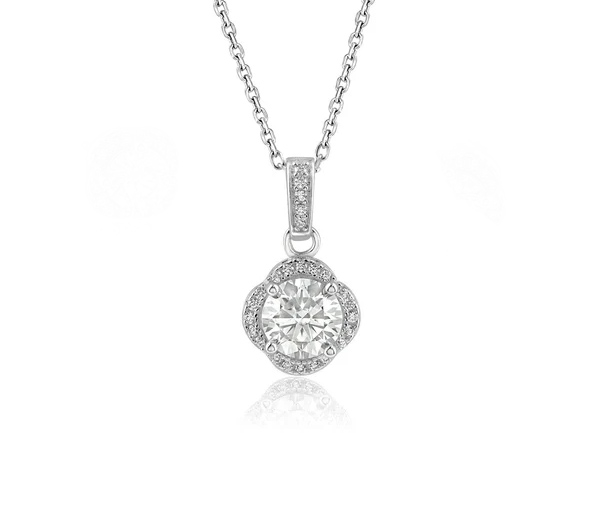 PENDENTIF EN ARGENT RHODIÉ SERTI DE MOISSANITES - SP MBGS00002P - BIJOUX D'IMPORTATION