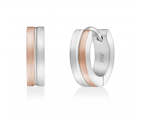 BOUCLES HUGGIES EN ACIER/PVD OR ROSE 2 TONS - AZ SSE178 - AREZZO