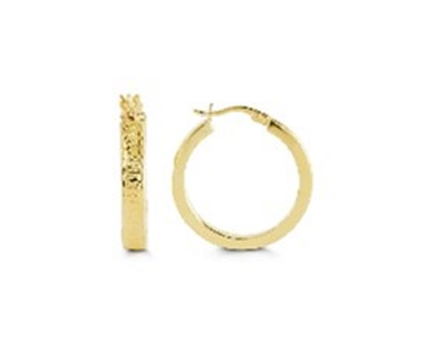 BOUCLES ANNEAUX EN OR 10K TAILLÉES DIAMANT - SY 1008F - BIJOUX D'IMPORTATION