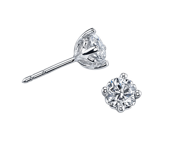 BOUCLES EN OR 14K BLANC SERTIES DE DIAMANTS CANADIENS